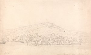 デボン州ダートマスからのキングスウェアの眺め 作： Thomas Girtin